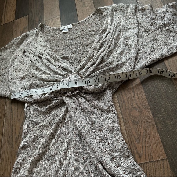 Cache 90s O Ring Scrunched Sequin Sparkly Party Cocktail N Neck Sz Large Top - Picture 8 of 10